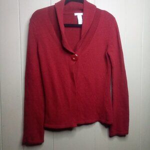 Tweeds Sweater Cardigan S Long Sleeve Red